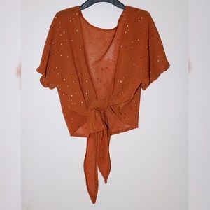 Orange Wrap Top